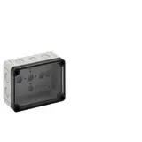 SPELSBERG TK PS 1309-6-tm Leergehäuse TK 130x94x57 mm, Polystyrol, Ausschlagmembranen | grau/transparent