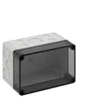 SPELSBERG TK PS 1811-11-tm Leergehäuse TK 180x110x111 mm, Polystyrol, Ausschlagmembranen | grau/transparent