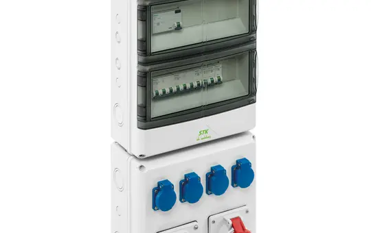 SPELSBERG STK 2824-K3232 Steckdosenkombination best. IP44 4xSCHUKO-Steckdosen,2xCEE-Steckdosen 32A,28TE | grau