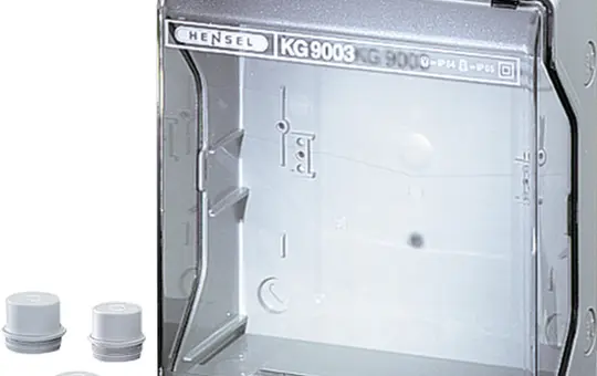 HENSEL KG 9003 KG-Leergehäuse 253x217 mm | grau/transparent | 115 mm