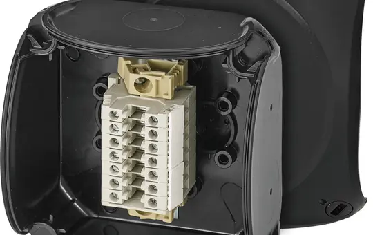 HENSEL RX0207T Reihenklemmenkasten Serie RX 7 Klemmen | schwarz | 93x93 mm