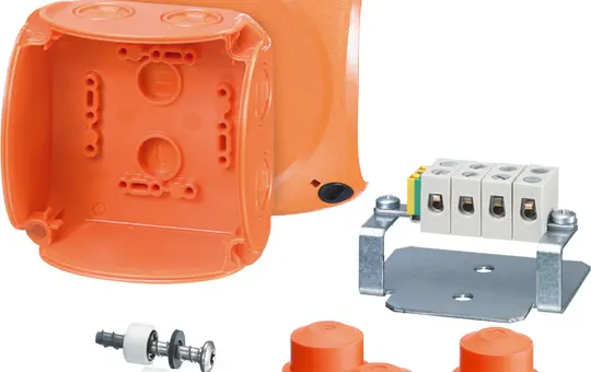 HENSEL FK0404 Kabelabzweigkasten mit Klemmen Serie FK 104x104x70 mm | orange | 10 mm²