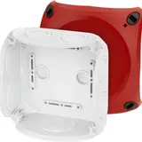 HENSEL DK0600R Kabelabzweigkasten ohne Klemmen Serie DK 130x130x77 mm | weiß/Rot | 6 mm²