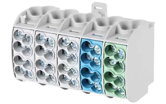 F-TRONIC 7110237 Hauptleitungsabzweigklemme 25mm² 5-polig | grau/blau/grün