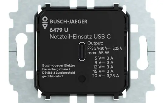 BUSCH-JAEGER 6479 U USB-Netzteil-Einsatz USB-C