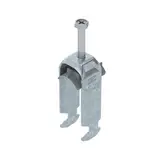 OBO BETTERMANN 1186217 Stahl-Bügelschelle verzinkt 2-fach, Kunststoffdruckwanne, H-Fuß | 16-22 mm
