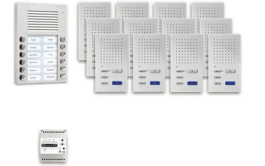 TCS PPAF12-EN/02 Audio-Set Außenstation AP PES 12 WE, 12 Tasten, 12 Freispr. ISW3030