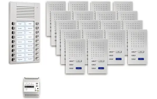 TCS PPAF18-EN/02 Audio-Set Außenstation AP PES 18 WE, 18 Tasten, 18 Freispr. ISW3030