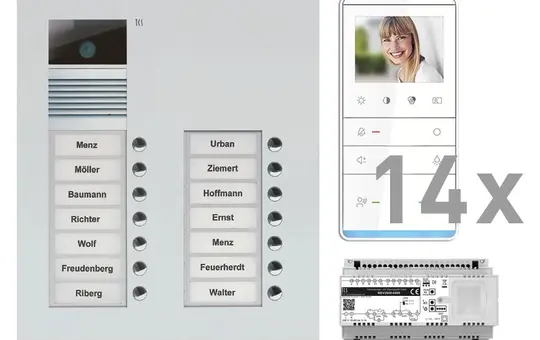 TCS PVU17140-0010 Video-Set UP 14 WE, 14 Tasten, 14 Freispr.