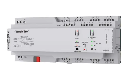 ZENNIO ZPR1612V3 Multifunktionsaktor ALLinBOX 16-fach, 12 Eingänge, 640 mA, Secure