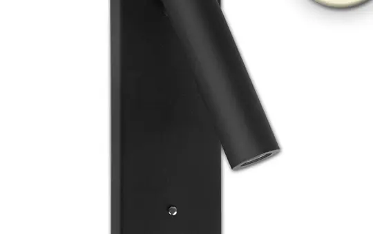 ISOLED 115640 LED-Leseleuchte dimmbar mit USB-A/C-Ladebuchse 3 W, 3000 K | schwarz