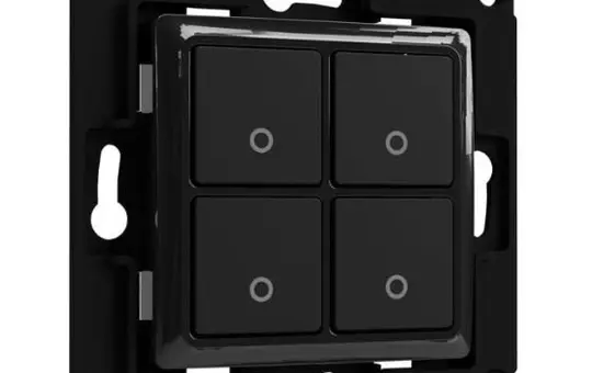 SHELLY WS 4 s 12 V Wandtaster für Tasterinterfaces 4-fach | schwarz
