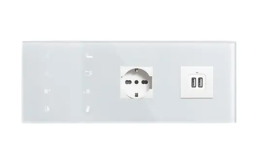 EELECTRON 9025GL10C01-B2L Bettbedienfeld 2 Steckdosen links | weiß
