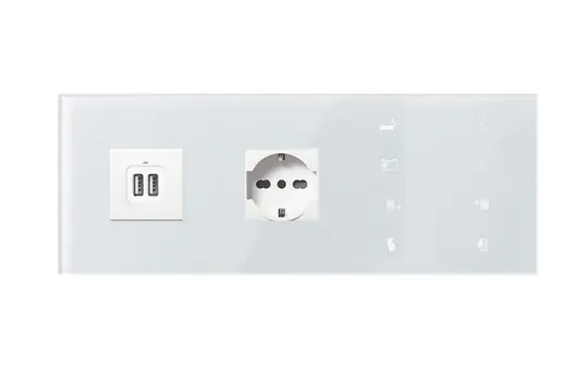 EELECTRON 9025GL10C01-B2R Bettbedienfeld 2 Steckdosen rechts | weiß