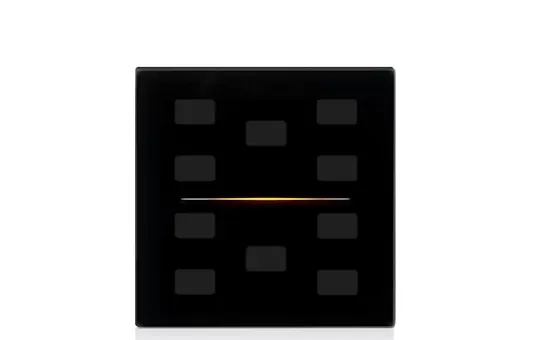 EELECTRON 9025GL10W03 KNX-Tastsensorabdeckung GLASSPAD Line 10-fach, Single, Custom | schwarz