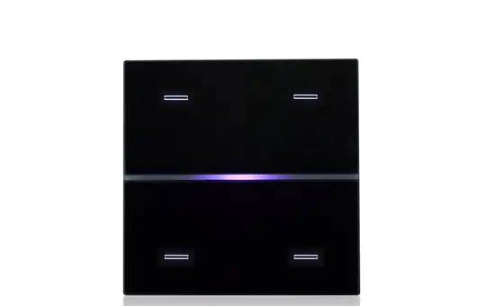 EELECTRON 9025GL04B03 KNX-Tastsensorabdeckung GLASSPAD Line 4-fach, Double | schwarz