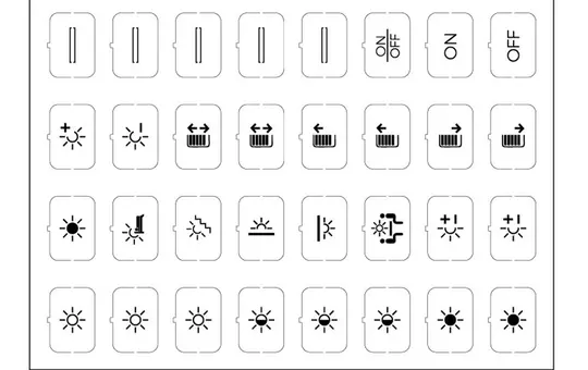 EELECTRON 9025ISB-1 Symbolbogen mit 32 Symbolen Set B | weiß