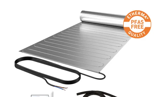 ETHERMA 46692 Laminotherm-Set PFAS frei PREMIUM 120 W/m², inkl. Thermostat eTOUCH PRO | 4 m²