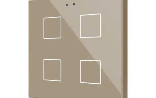 ZENNIO ZVIFR4C KNX-Tastsensor Flat RGB 4-fach | champagner