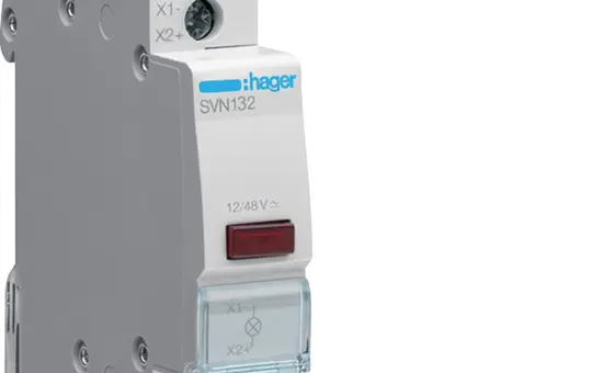 HAGER SVN132 LED Leuchtmelder 12+48 V AC+DC 1-fach | rot