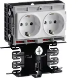HAGER SL200809409016 Geräteträger-Technikteil SCHUKO-Steckdose, 2-fach | verkehrsweiß | 20x80 mm