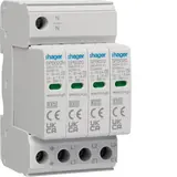 HAGER SPB420 Überspannungsableiter Typ 2 4-polig, 40 kA, TT TN-S, Vorsicherung bis 315 A