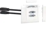 HAGER GMSET069016 tehalit Multimedia-Anschlussset DisplayPort + HDMI, frontrastend | verkehrsweiß