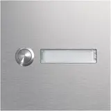 HAGER REN001X Rund-Taster Modul 1 Wohneinheit, mit LED-Namensschild, EB | edelstahl matt