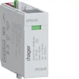 HAGER SPE040 Steckmodul L-N Uc 275V In 20kA Imax 40kA Up 1,35kV
