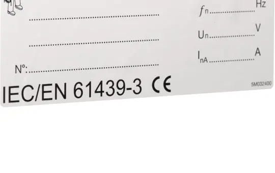 HAGER VZ123CE Typenschild IEC / EN 61439-3 10 Stück