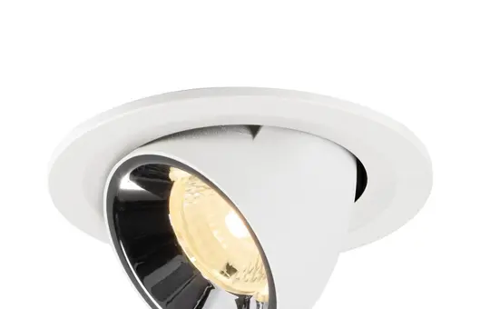SLV 1009411 LED Deckeneinbauleuchte rund NUMINOS GIMBLE S 6,7 W, 3000 K, 40° | weiß/chrom