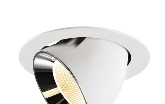 SLV 1009893 LED Deckeneinbauleuchte rund NUMINOS GIMBLE XL 24 W, 3000 K, 20° | weiß/chrom