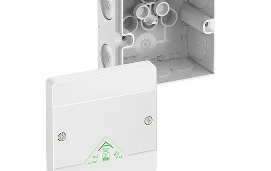 SPELSBERG Abox SLK-4²/w Abzweigkasten m. Kipphebelkl. Standard, bodenfixierte Klemmen | weiß | 4 mm²