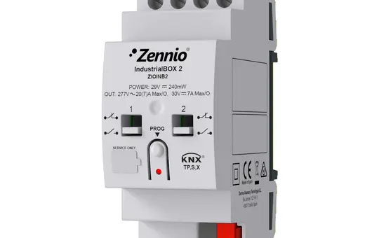 ZENNIO ZIOINB2 KNX-Schaltaktor IndustrialBOX 2-fach, secure