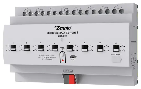 ZENNIO ZIOINBC8 KNX-Schaltaktor IndustrialBOX 8-fach, 20 A C-Last