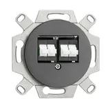 THPG 174048 LWL Anschlussdose Duplex Porzellan 4-fach | schwarz