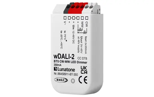 LUNATONE 86458911-BT-350 wDALI-2-LED-Dimmer CC DT8 UP TW, 350 mA