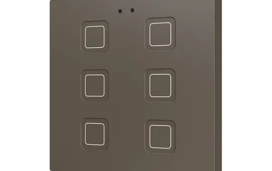ZENNIO ZVITR6M KNX-Tastsensor Tecla RGB 6-fach | mokka