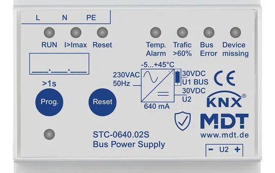 MDT STC-0640.02S KNX Busspannungsversorgung 640 mA, Diagnosefunktion, Secure