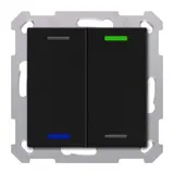 MDT TAL-55T2006.02S KNX-Tastsensor Light 55 m. Temperaturs. 2-fach, neutral, Secure | schwarz matt