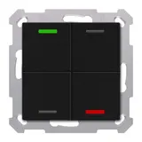 MDT TAL-55T4006.02S KNX-Tastsensor Light 55 m. Temperaturs. 4-fach, neutral, Secure | schwarz matt