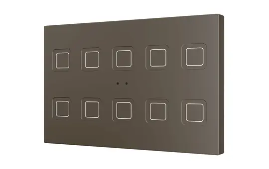 ZENNIO ZVITRXL10M KNX Tastsensor Tecla RGB XL 10-fach | mokka