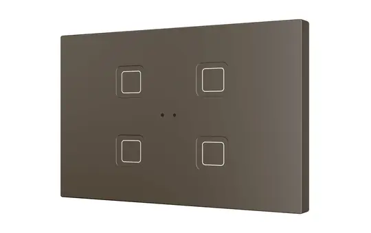 ZENNIO ZVITRXL4M KNX Tastsensor Tecla RGB XL 4-fach | mokka
