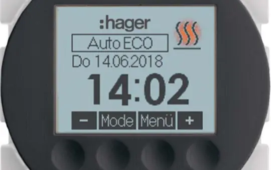 HAGER WLN5046BG Temperaturregler R.Classic/1930 Display | schwarz glänzend