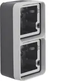 HAGER WNA676 Gehäuseunterteil AP IP55 W.1 2-fach, senkrecht | grau