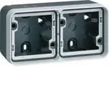 HAGER WNA672 Gehäuseunterteil AP IP55 W.1 2-fach, waagerecht | grau