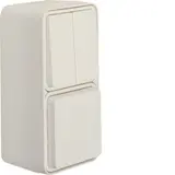 HAGER WNC081B SCHUKO Aufputzkombination IP55 W.1 Serienschalter/Steckdose | polarweiß