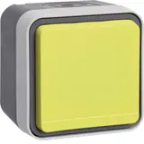 HAGER WNC100J internationale Aufputzsteckdose IP55 W.1 1-fach, FR/BE, gelber Klappdeckel | grau