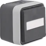 HAGER WNC181 SCHUKO-Aufputzsteckdose IP55 W.1 1-fach, Schriftfeld | grau