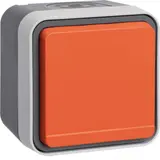 HAGER WNC193 SCHUKO-Aufputzsteckdose IP55 W.1 1-fach, oranger Klappdeckel | grau